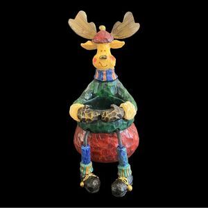 Vintage | Christmas Moose Mantle Tea Light Holder